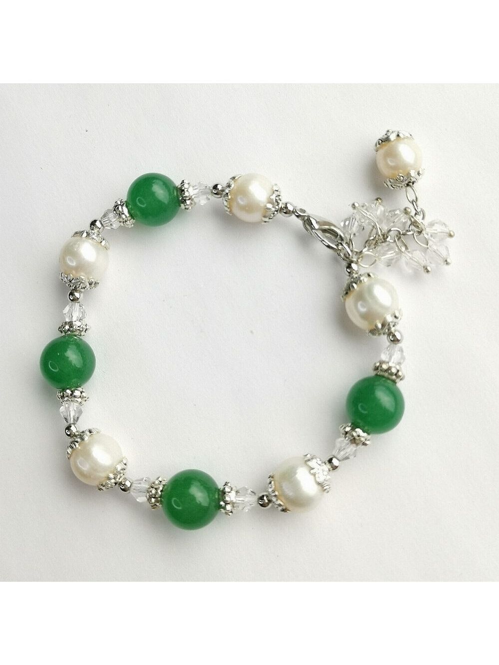 🆕 Baroque Pearl Green Aventurine bracelet